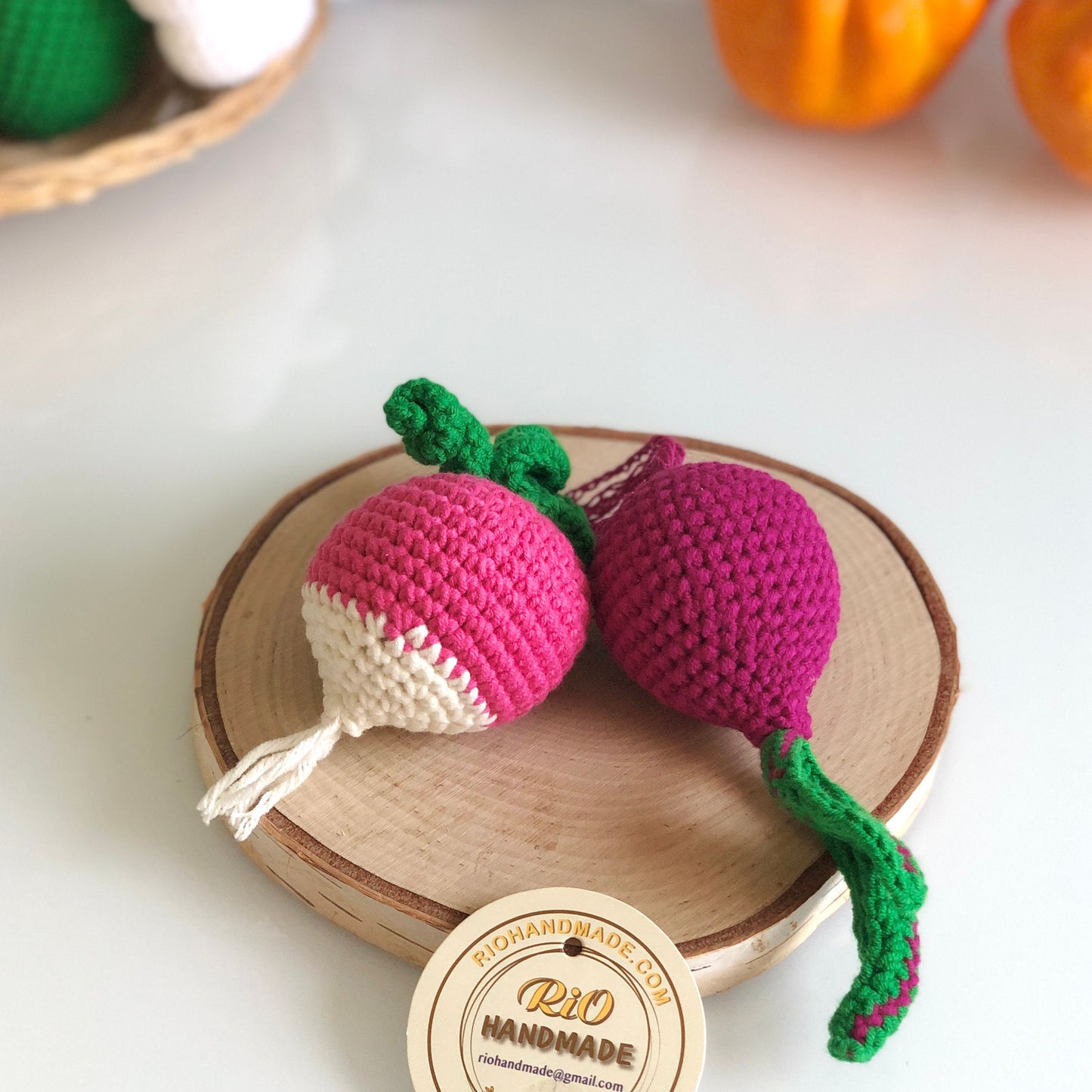 Crochet play vegetables and fruit set