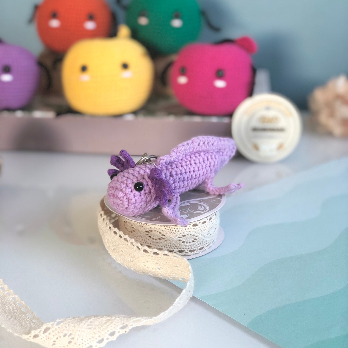 Handmade Axolotl, crochet Axolotl, amigurumi, plushie toy, gift, ornament