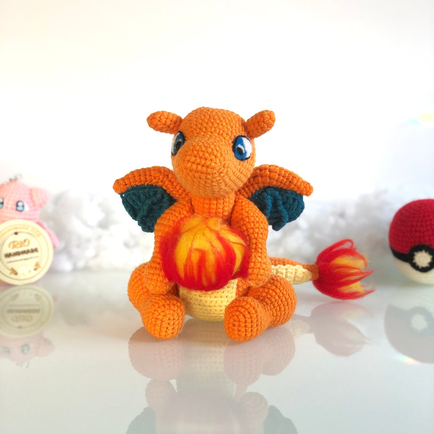 Handmade  Charizard Crochet, Inspired Pokemon, Amigurumi Toy, cute toy for kid, adult hobby