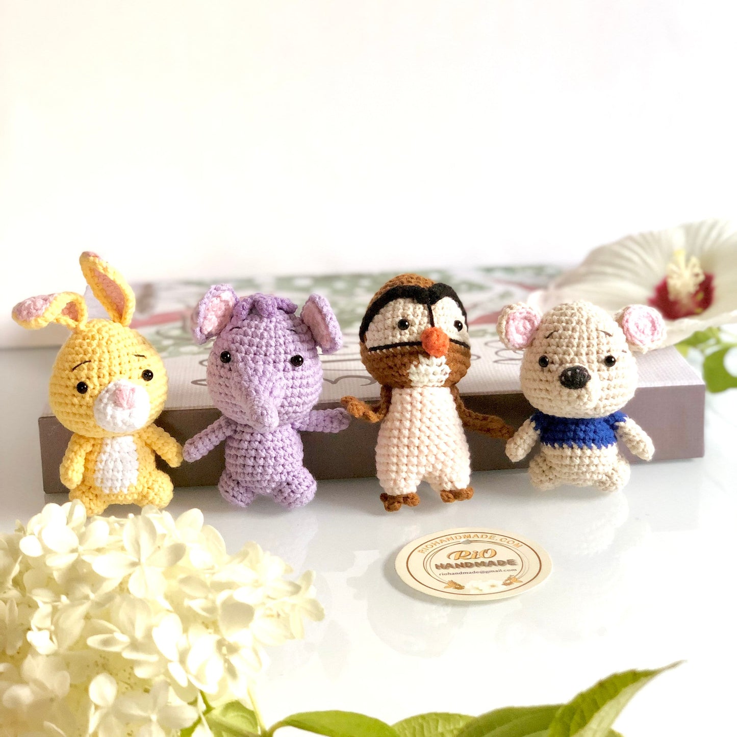 Handmade yarn cotton Winnie the Pooh inspired crochet, amigurumi stuffed, cute, soft toy for toddler, kid, adult hobby,