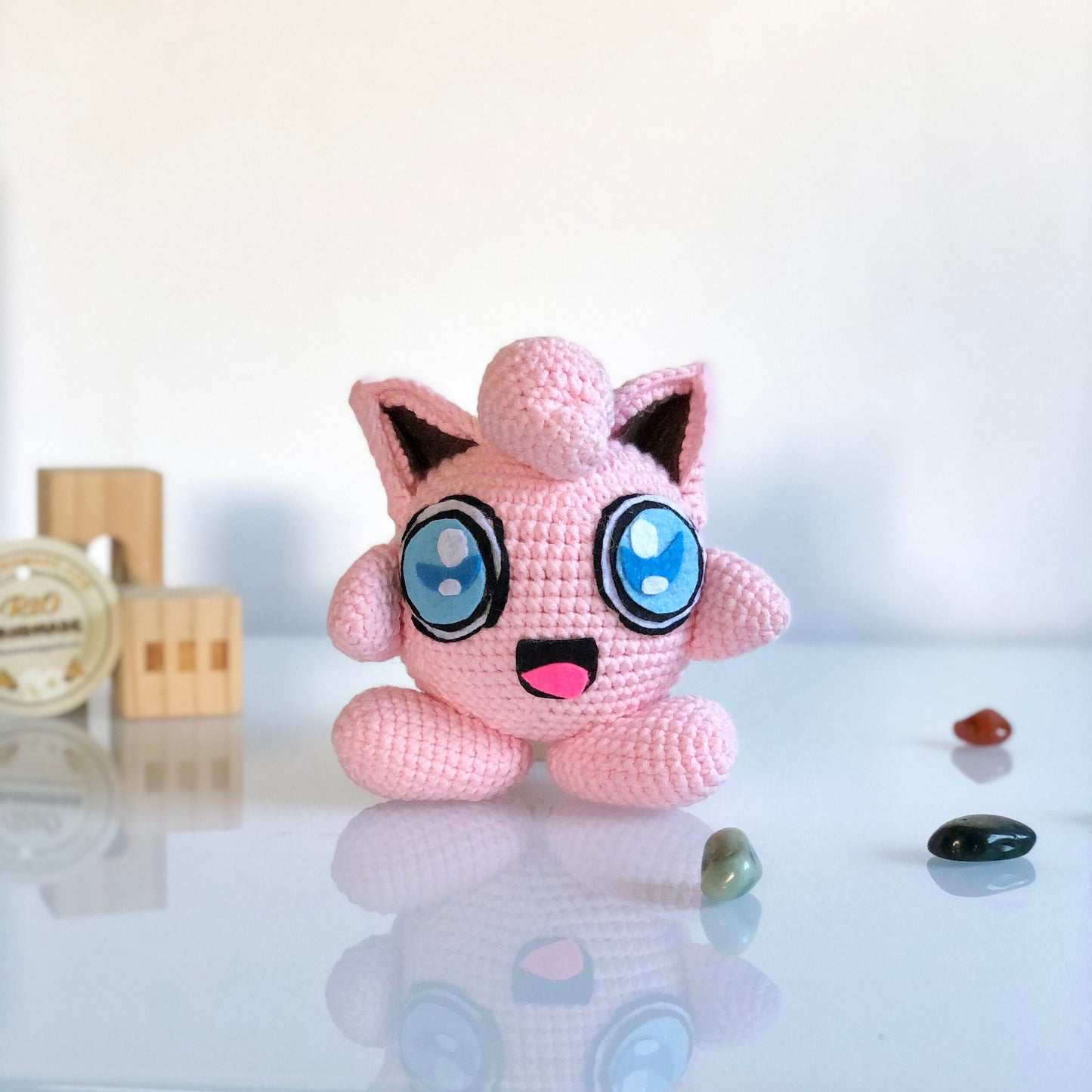 Handmade Yarn Cotton Jigglypuff Inspired, Crochet Jigglypuff inspired by Pokemon, Amigurumi Toy, cute, toddler, kid, adult hobby