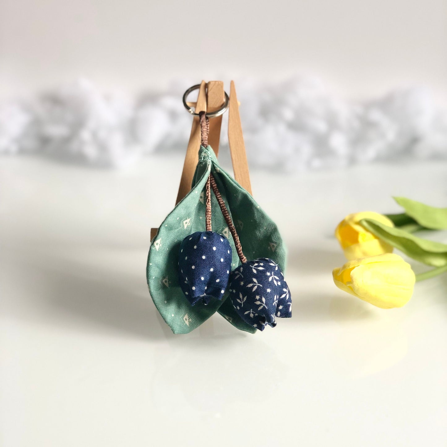Handmade Tulip Keychain, Fabric Keychain, Keychain For Women, Gift For Her, RANDOM ONLY