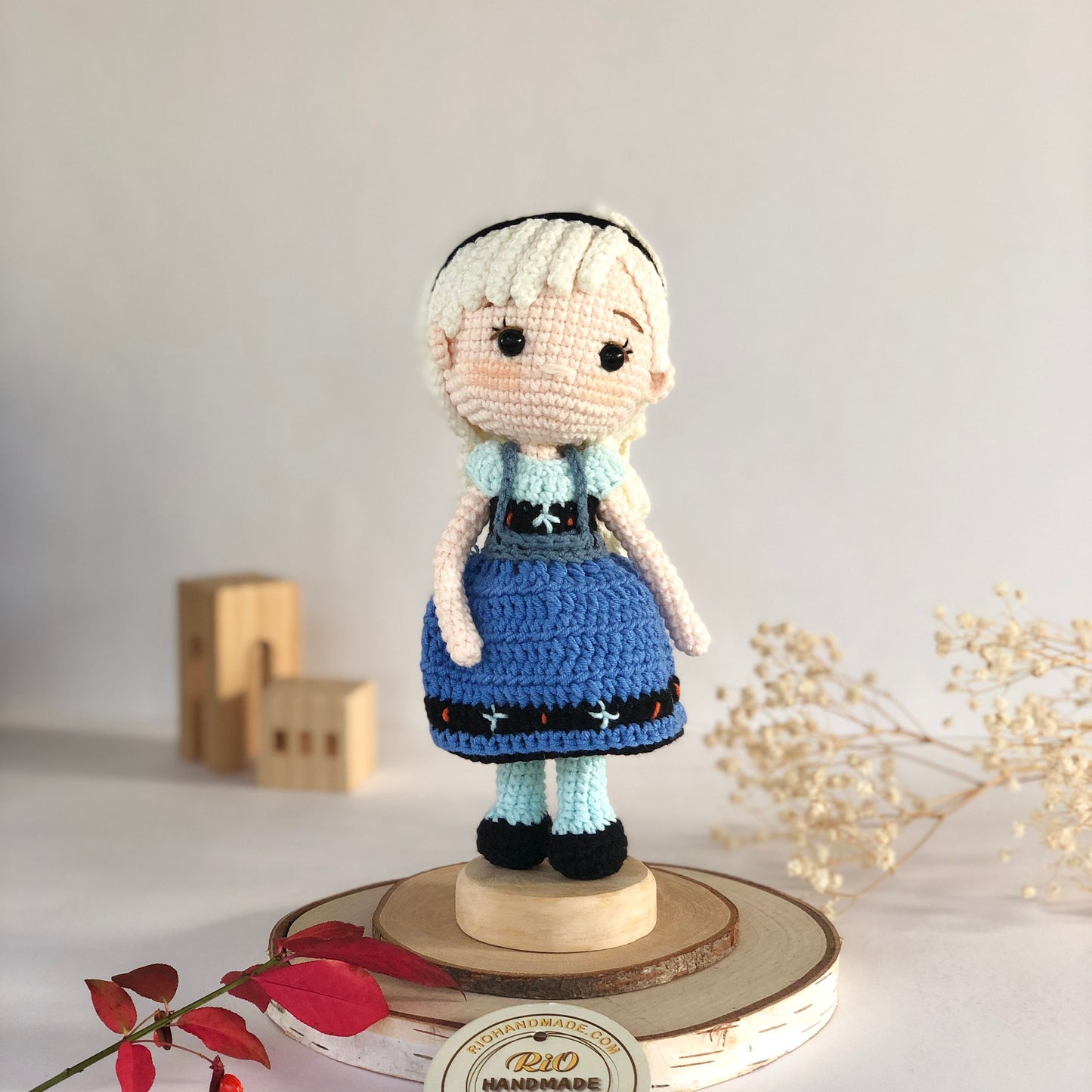 Handmade Princess Inspired Doll Crochet, Elsa Princess Doll, Amigurumi princess doll, Soft Toy For Baby, Toddler, Kid, Adult Hobby