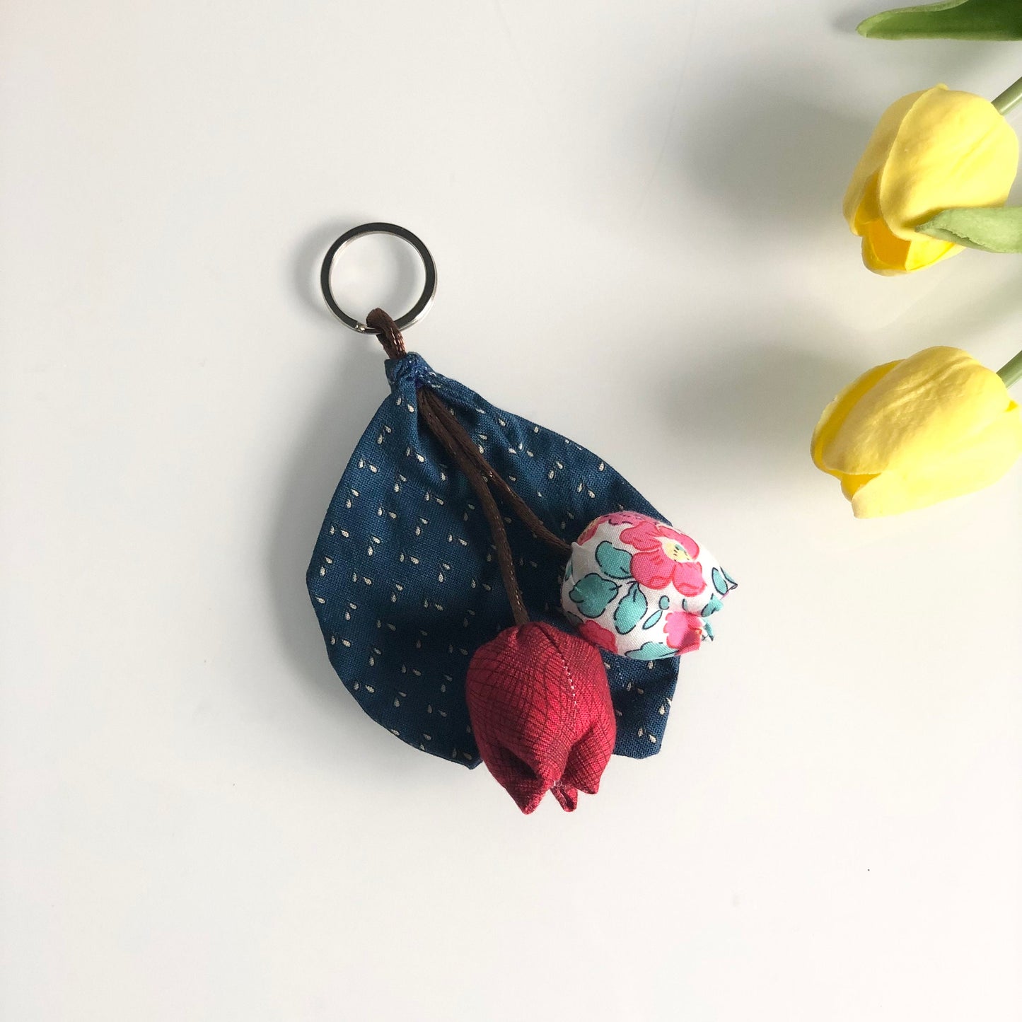 Handmade Tulip Keychain, Fabric Keychain, Keychain For Women, Gift For Her, RANDOM ONLY
