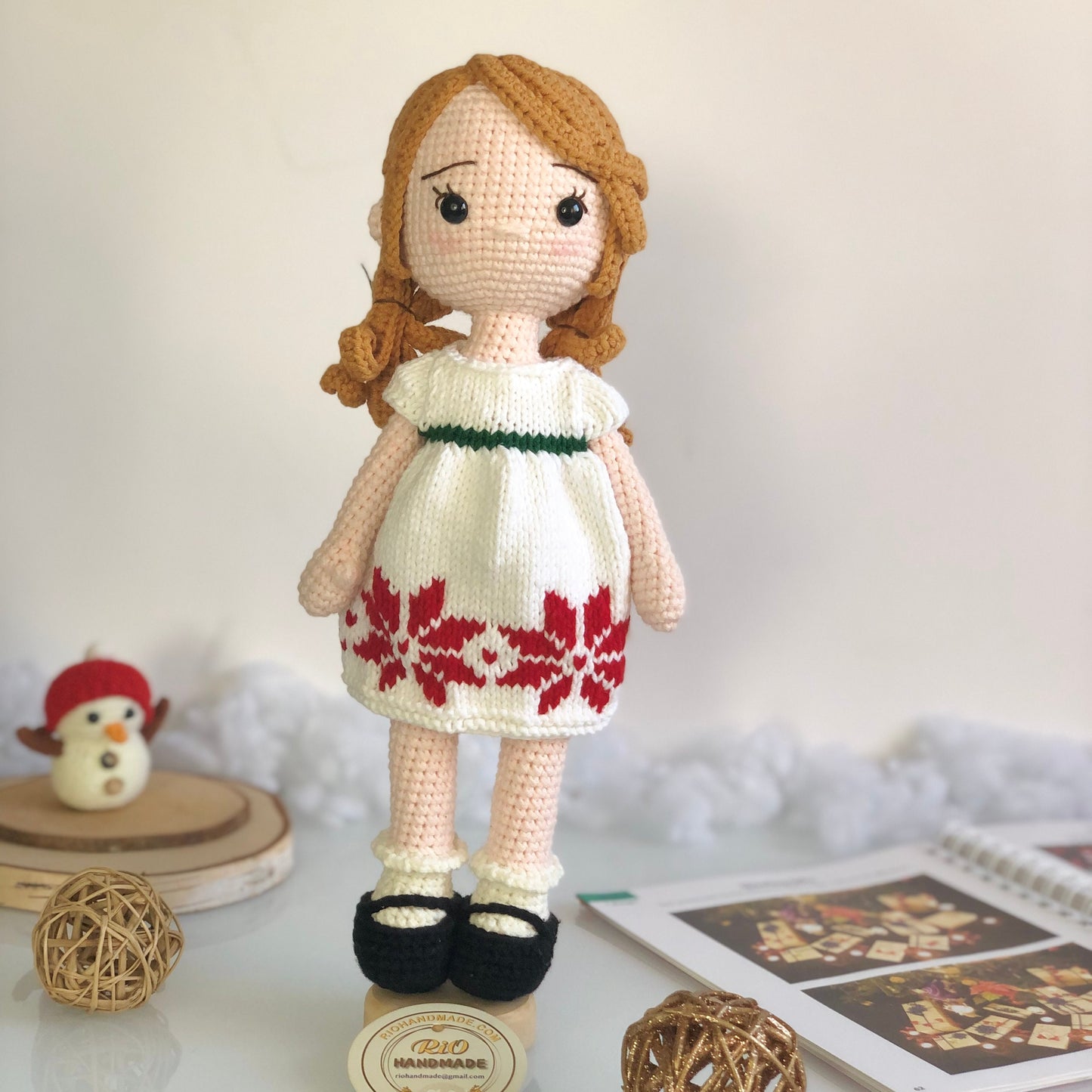 Handmade yarn cotton doll crochet, amigurumi, cute, soft toy for baby, toddler, kid, adult hobby