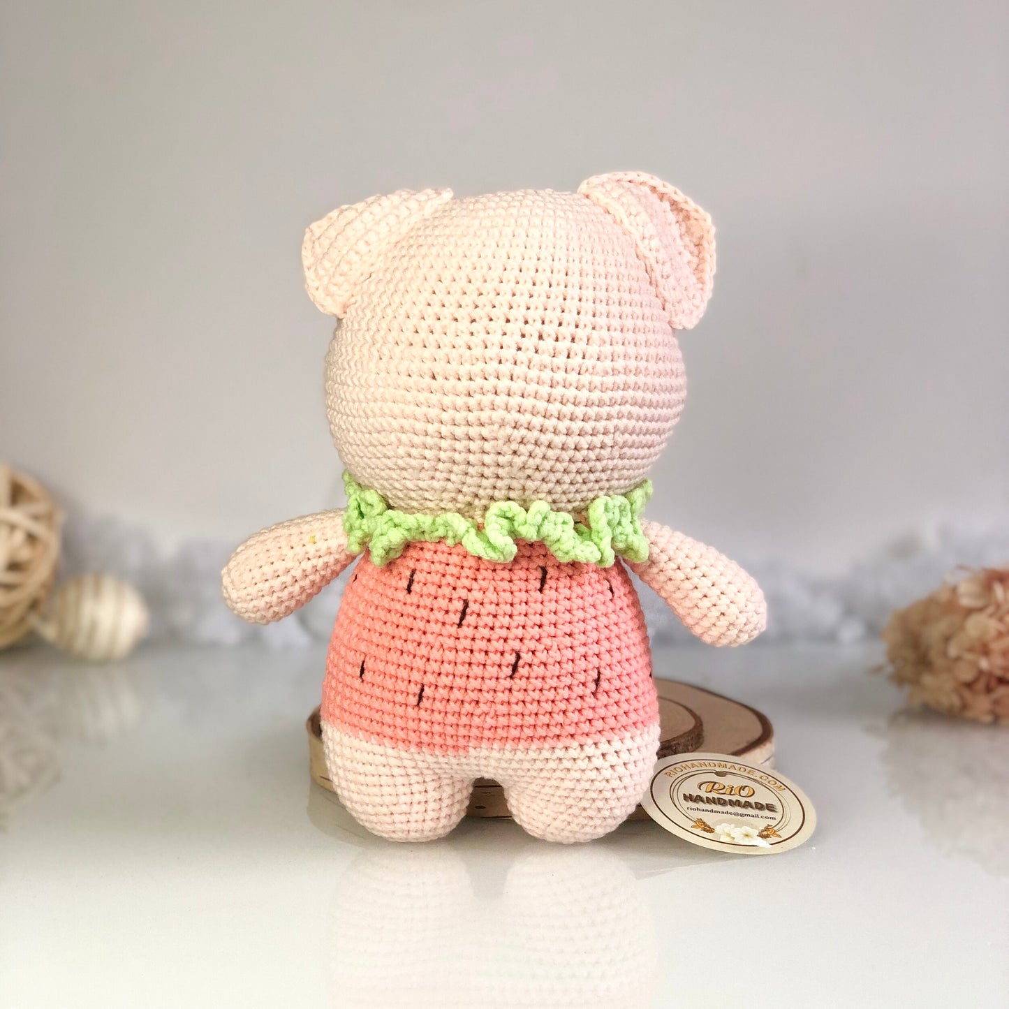 Handmade Yarn Cotton Pig Crochet, Amigurumi, Cute toy for baby, toddler, kid, adult hobby