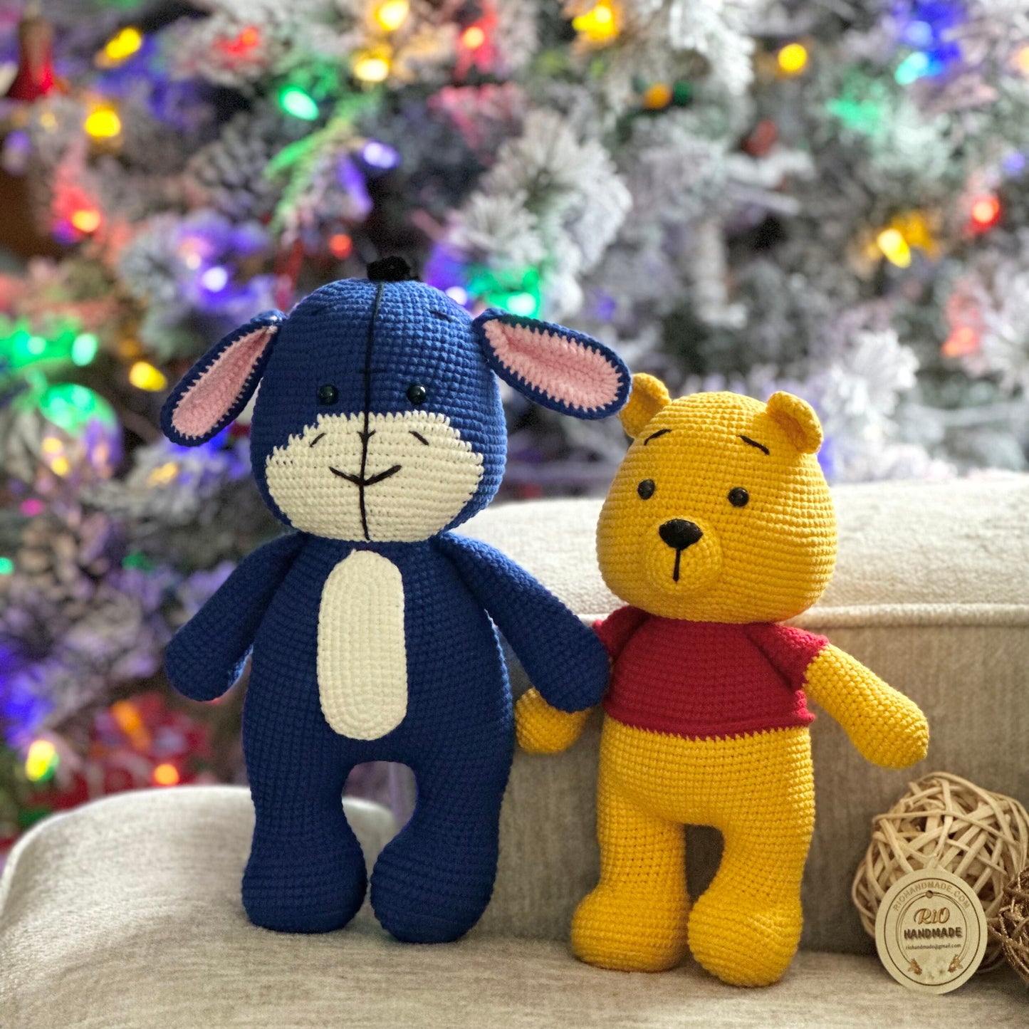 Handmade cotton yarn Bear and friends inspired crochet, amigurumi stuffed, cute, toy for kid, adult hobby,