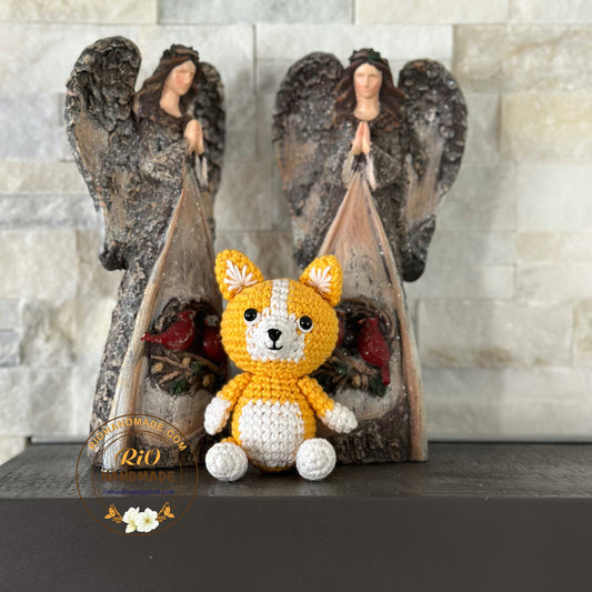 Rio Handmade yarn cotton corgi crochet, amigurumi corgi, cute dog, cute dog, home decor, Cute gift, adult hobby