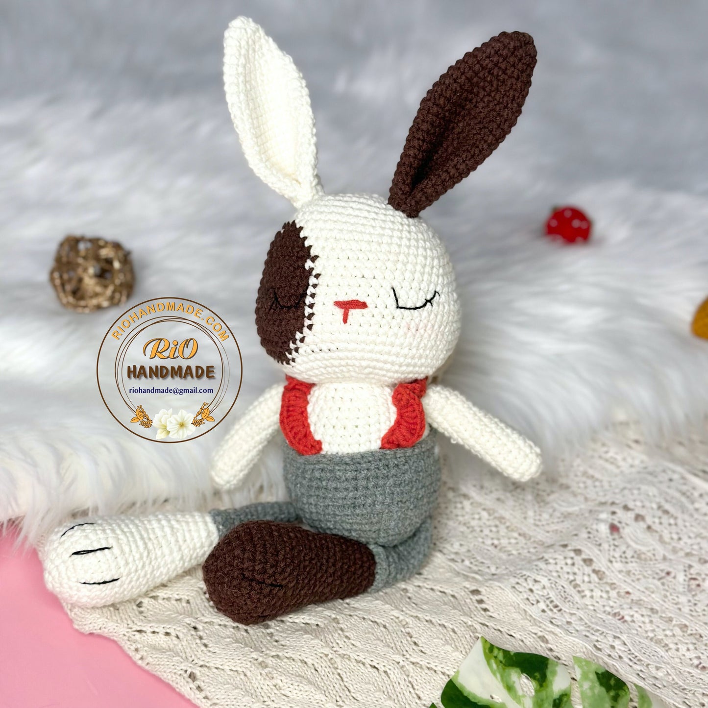 Handmade  bunny crochet, amigurumi bunny , cute stuffed, soft toy for baby, toddler, kid, adult hobby