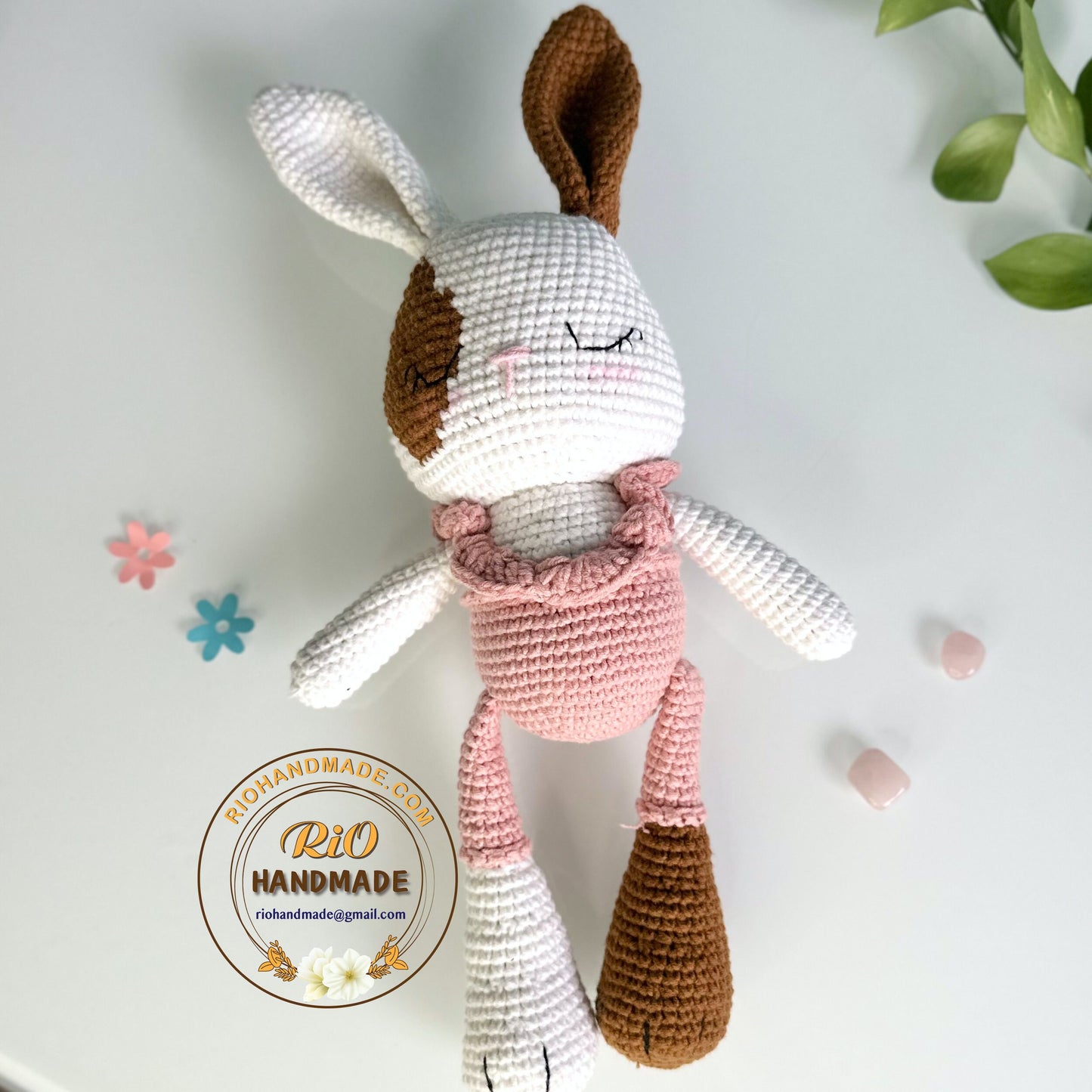 Handmade  bunny crochet, amigurumi bunny , cute stuffed, soft toy for baby, toddler, kid, adult hobby