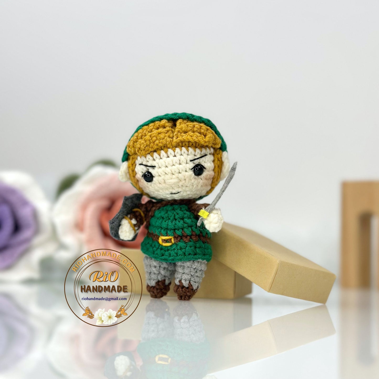 Handmade Boy Doll, Crochet Link Inspired Doll,  Adult Hobby