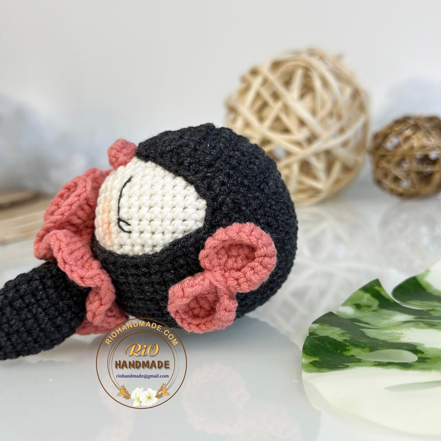 Personalized Baby Rattle, Crochet Penguin Rattle and Matching Toy, Animal Newborn Baby Rattle, Baby Crochet Rattle Gift, Baby Shower Gift