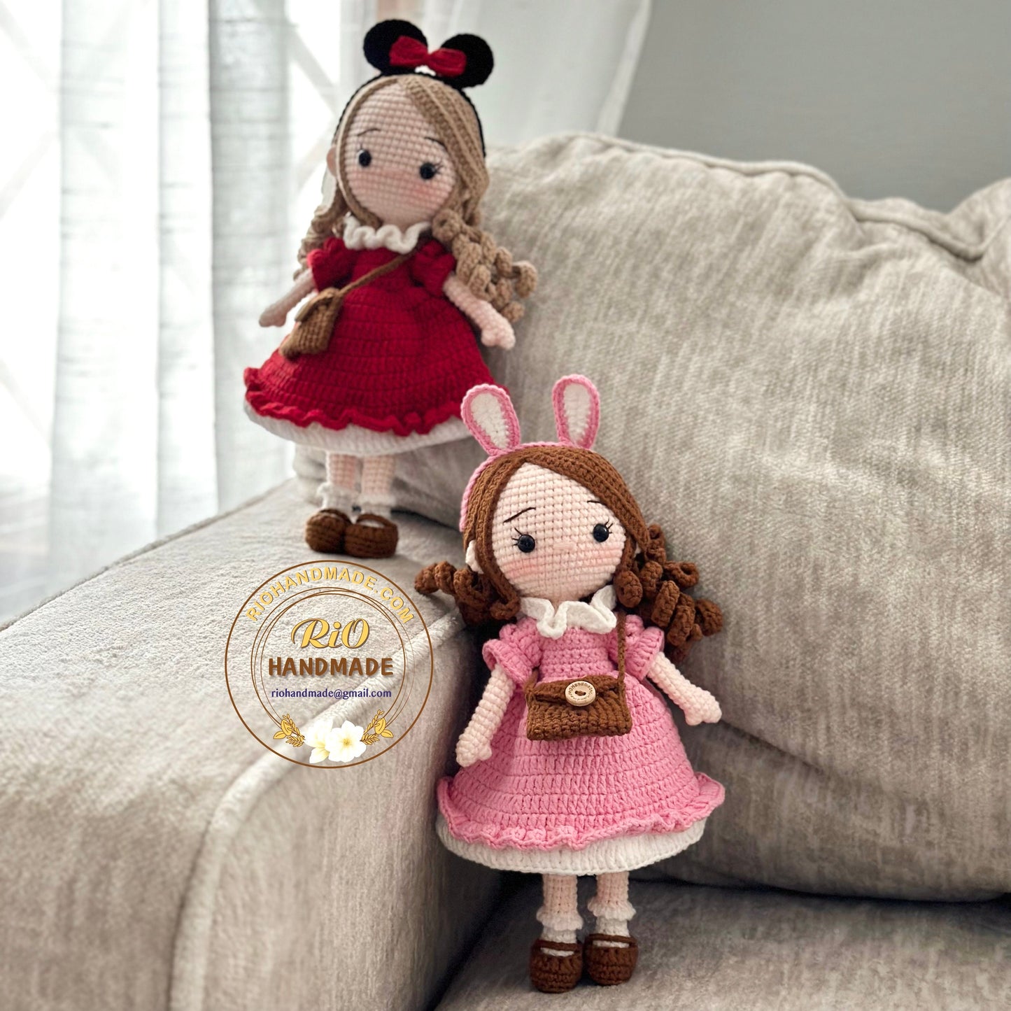 Handmade yarn cotton doll crochet, amigurumi doll, cute gift, soft toy for toddler, kid, adult hobby