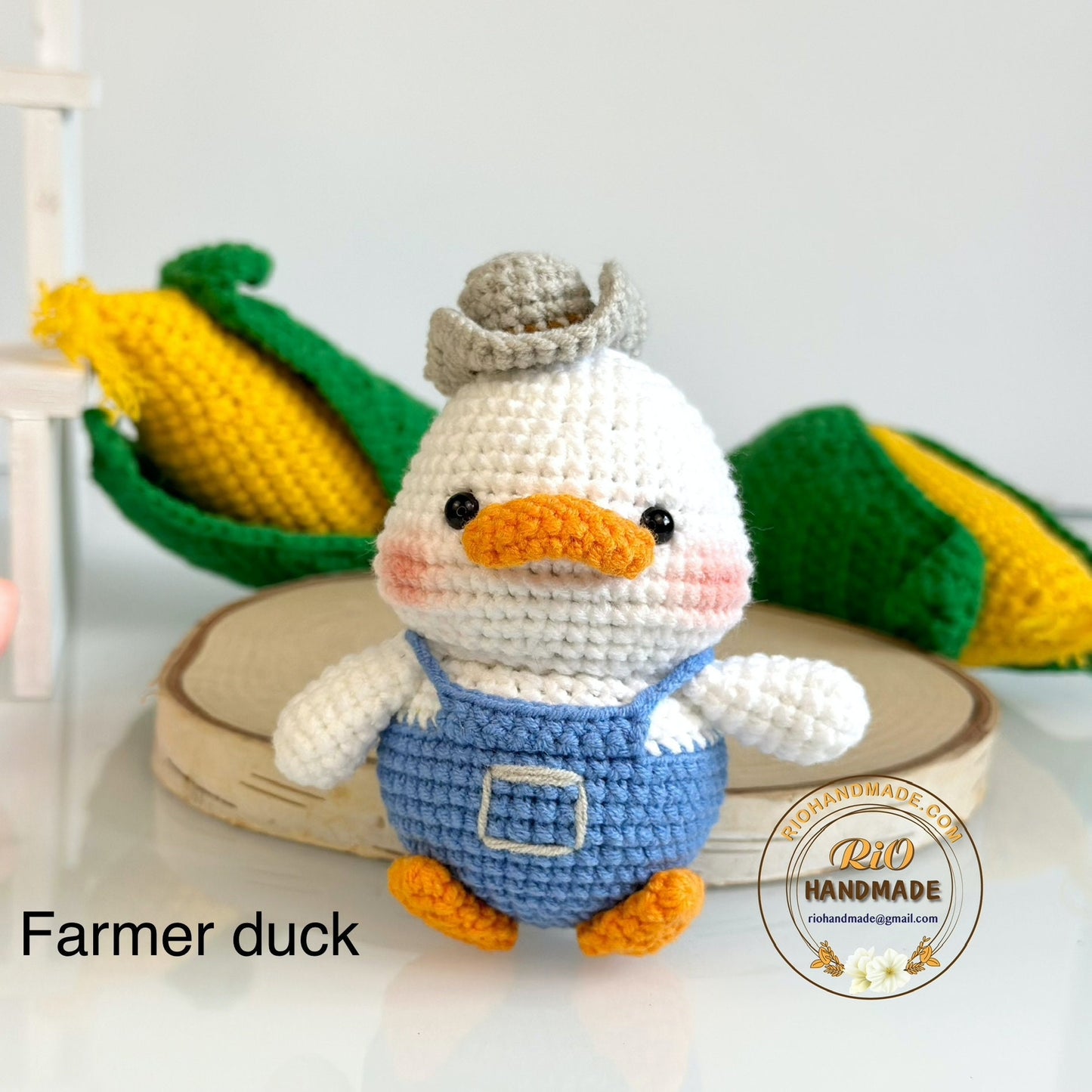 Handmade Duck Crochet, Amigurumi Farmer Duck, Toy For Kid, Cute Gift
